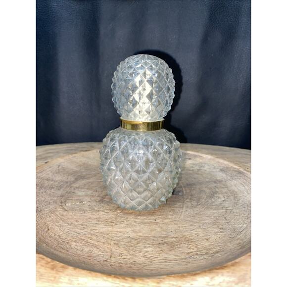 Nat Robbins Crystal Diamond Point Perfume Atomizer Gold Trim 4.5" Vintage Empty - Picture 1 of 6